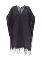 Ladies Beachwear Su Paris - Luma V-neck Striped Cotton-muslin Kaftan - Womens - Black
