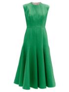 Matchesfashion.com Emilia Wickstead - Denver Sleeveless Cloqu Midi Dress - Womens - Green