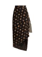 Roland Mouret Petworth Chevron-embossed Floral Skirt