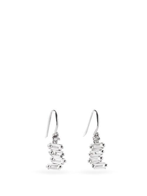 Matchesfashion.com Suzanne Kalan - Topaz & 14kt White Gold Earrings - Womens - White Gold