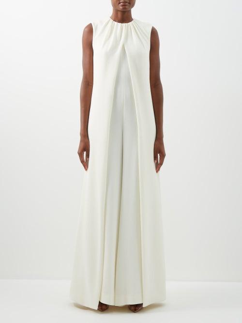 Emilia Wickstead - Aliza Box-pleated Cloqu Jumpsuit - Womens - Ivory