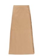 Gabriela Hearst - Mary Pleated-slit Leather Skirt - Womens - Beige