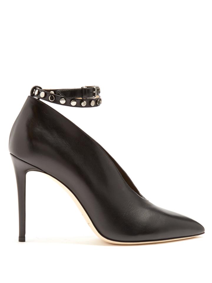 Jimmy Choo Lark Stud-embellished Leather Pumps