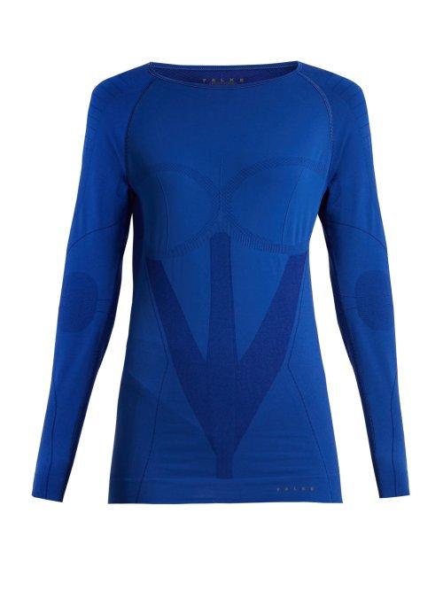 Matchesfashion.com Falke - Long Sleeved Performance T Shirt - Womens - Blue