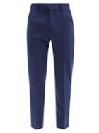 Matchesfashion.com Dolce & Gabbana - Adjuster-tab Wool-blend Twill Trousers - Mens - Navy