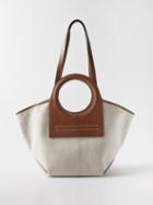 Hereu - Cala Small Cotton-canvas Tote Bag - Womens - Beige Multi