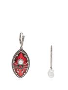 Matchesfashion.com Alexander Mcqueen - Spider Faux Pearl And Crystal Drop Earrings - Womens - Red