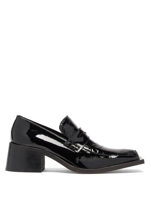 Matchesfashion.com Martine Rose - Bagleys Crocodile-embossed Patent-leather Loafers - Womens - Black