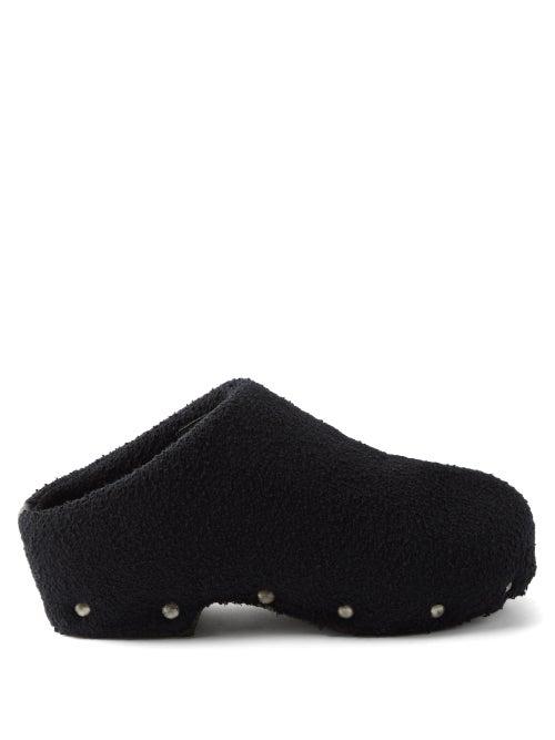 Acne Studios - Studded Cotton-blend Terry Clogs - Womens - Black