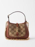 Gucci - Jackie 1961 Crystal Gg-supreme And Leather Bag - Womens - Brown Beige