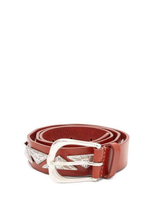 Matchesfashion.com Isabel Marant - Nyzo Metal Embellished Leather Belt - Womens - Tan