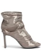 Matchesfashion.com Nicholas Kirkwood - D'arcy Gathered Metallic Tulle Boots - Womens - Silver