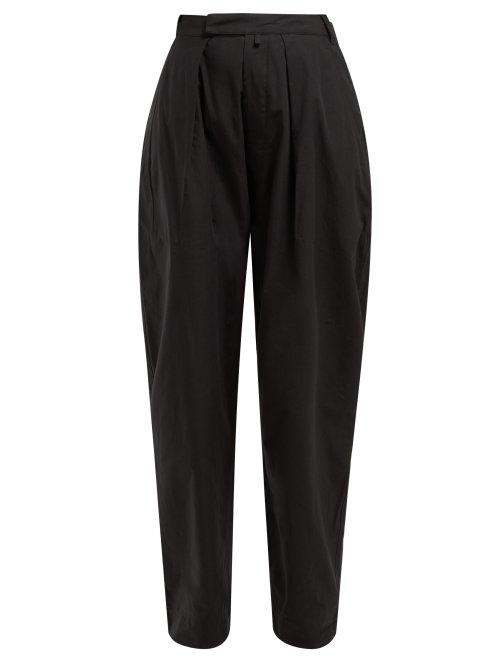 Matchesfashion.com Katharine Hamnett London - Bonnie High Rise Cotton Trousers - Womens - Black