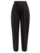 Matchesfashion.com Katharine Hamnett London - Bonnie High Rise Cotton Trousers - Womens - Black