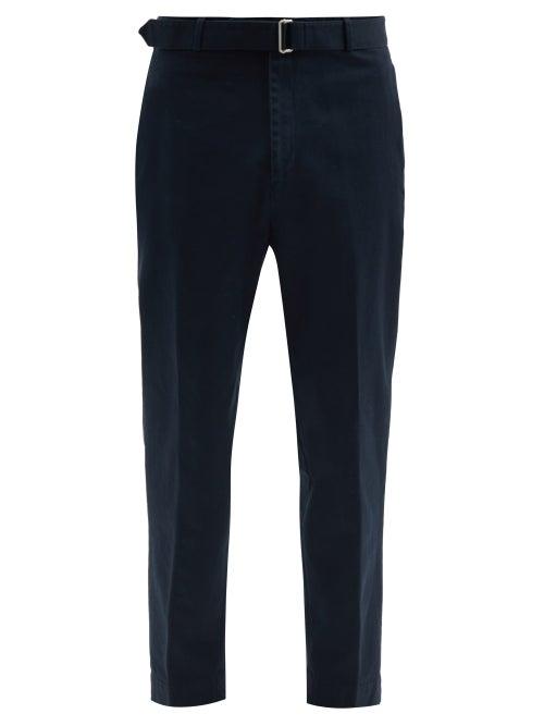 Matchesfashion.com Officine Gnrale - Owen Cotton-twill Straight-leg Trousers - Mens - Navy