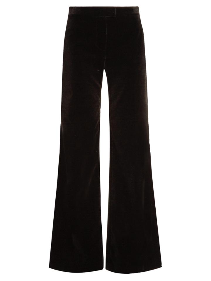 Goat Countess Wide-leg Stretch-cotton Velvet Trousers
