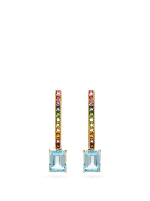 Matchesfashion.com Mateo - Somewhere Over The Rainbow Topaz Earrings - Womens - Blue Multi