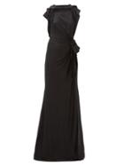 Matchesfashion.com Burberry - Summers Draped Cross-back Satin Dress - Womens - Black