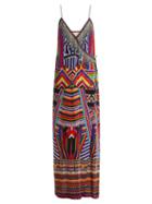 Matchesfashion.com Camilla - Tsachila Blessing Print Silk Wrap Dress - Womens - Purple Multi