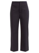 Matchesfashion.com Joseph - Adabi Stretch Jersey Cropped Trousers - Womens - Navy