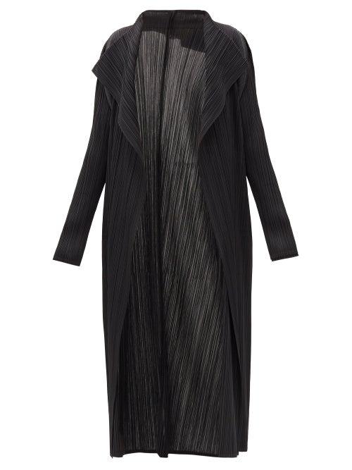 Matchesfashion.com Pleats Please Issey Miyake - Wide-lapel Technical-pleated Coat - Womens - Black