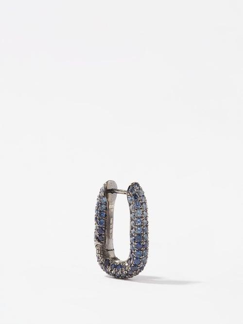 Selim Mouzannar - Link Sapphire & Sterling-silver Single Earring - Womens - Silver Blue