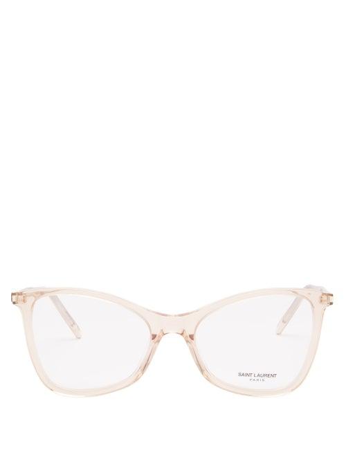 Saint Laurent - Cat-eye Acetate Glasses - Womens - Nude