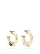 Matchesfashion.com Alexander Mcqueen - Studded Hoop Earrings - Womens - Gold