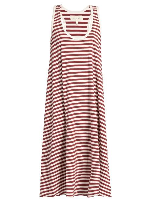 The Great The Swing Striped Cotton-jersey Dress