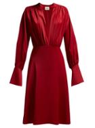 Matchesfashion.com Khaite - The Connie Satin Crepe Dress - Womens - Red