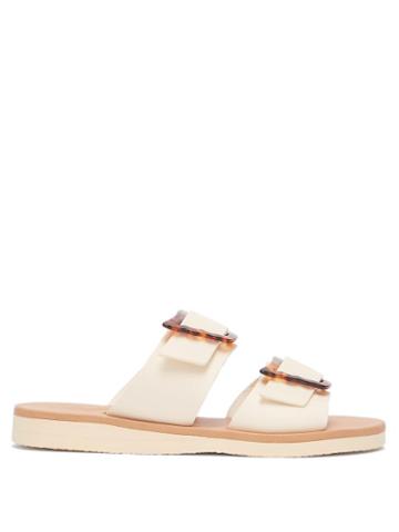 Matchesfashion.com Ancient Greek Sandals - Iaso Leather Slides - Womens - White