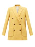 Racil - Caroline Double-breasted Wool-tweed Blazer - Womens - Yellow Multi