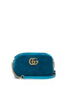 Matchesfashion.com Gucci - Gg Marmont Quilted Velvet Cross Body Bag - Womens - Green