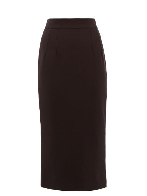 Matchesfashion.com Dolce & Gabbana - High-rise Wool-blend Pencil Skirt - Womens - Black