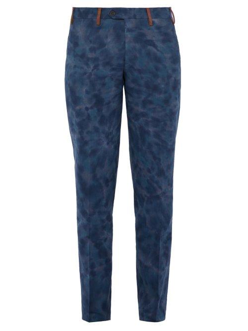 Matchesfashion.com Missoni - Tie Dyed Cotton Trousers - Mens - Blue