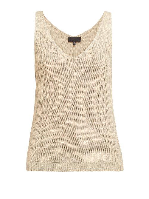 Matchesfashion.com Nili Lotan - Nala Wide Gauge Knitted Linen Camisole - Womens - Ivory