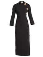 A.w.a.k.e. Mermaid Nun Mandarin-collar Gingham Dress