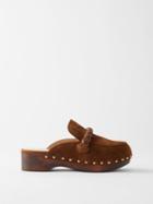 Gianvito Rossi - Braided Suede Clogs - Womens - Brown