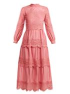 Vilshenko Juliette Scallop-edged Cotton-blend Dress