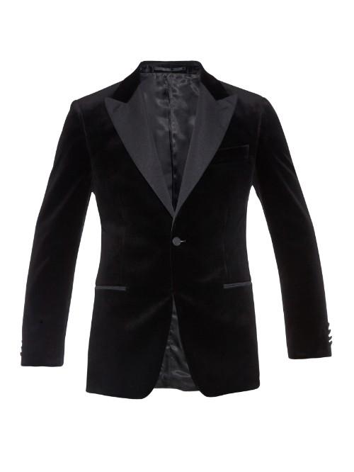 Gieves & Hawkes Peak-lapel Velvet Blazer