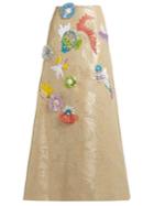 Delpozo Fish-embroidered Jacquard Maxi Skirt