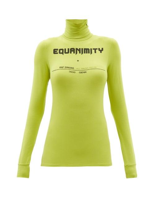 Raf Simons - Printed Micromodal-blend Jersey Roll-neck Top - Womens - Green