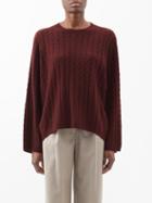 Toteme - Cable-knit Cashmere Sweater - Womens - Burgundy