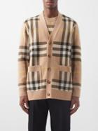 Burberry - Wilmore Check-jacquard Wool-blend Cardigan - Mens - Camel Check