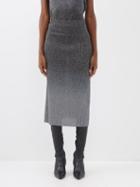 Joseph - Elasticated-waist Dip-dyed Lurex Midi Skirt - Womens - Silver