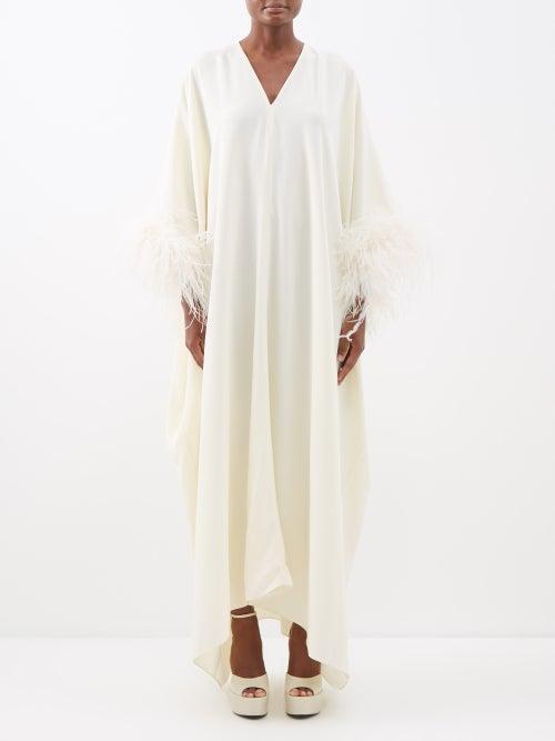 Taller Marmo - Gala Ostrich Feather-trimmed Crepe Gown - Womens - Ivory