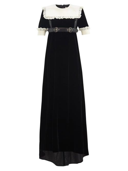 Matchesfashion.com Gucci - Harness-belt Velvet Gown - Womens - Black