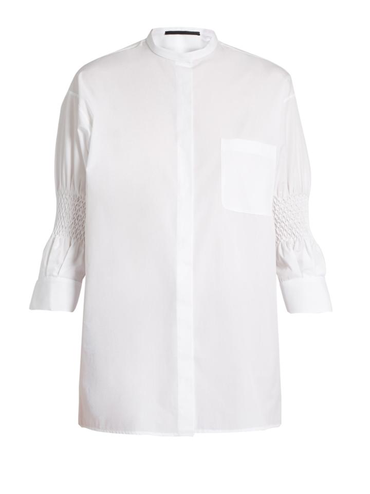 Haider Ackermann Byron Smocked-sleeve Cotton Shirt