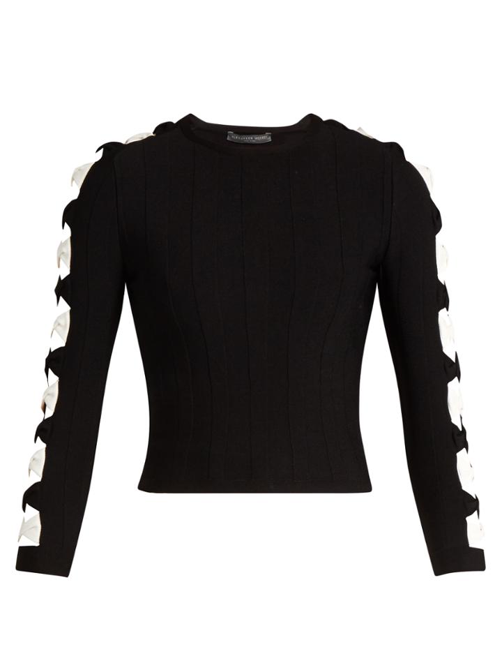 Alexander Mcqueen Bow-detail Cropped Sweater