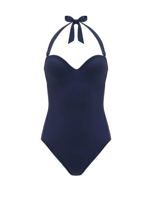 Matchesfashion.com Max Mara Beachwear - Kirsch Swimsuit - Womens - Navy